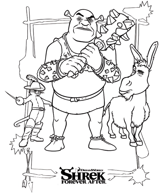 Print Shrek 4 Forever After kleurplaat